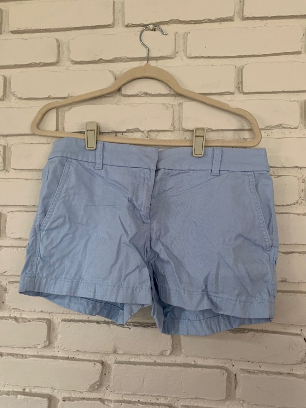 J. Crew Women's size 6 Chino Shorts pretty light blue color 100% cotton